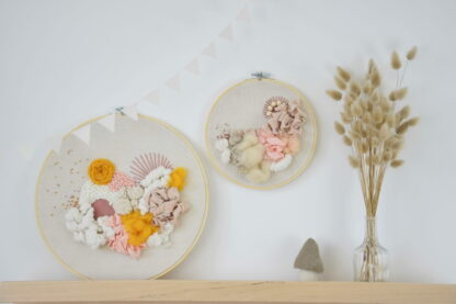 Tableau textile "Beige & Rosé" – Image 2