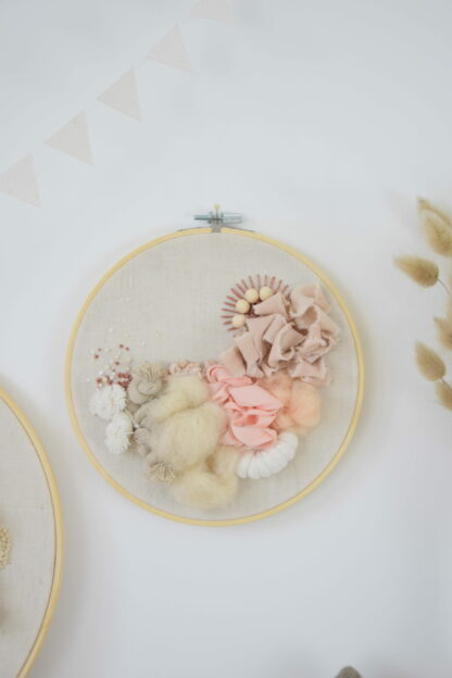 Tableau textile "Beige & Rosé" – Image 3