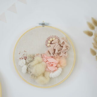 Tableau textile "Beige & Rosé"