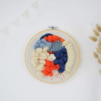 Tableau textile "Bleu & Rouge"