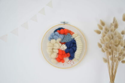 Tableau textile "Bleu & Rouge"