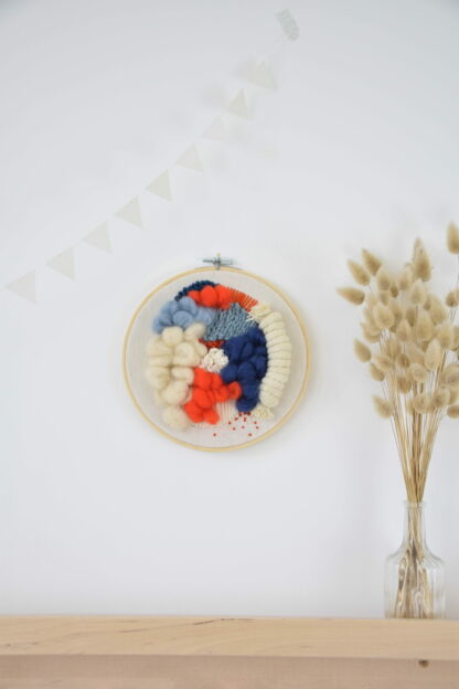 Tableau textile "Bleu & Rouge" – Image 2