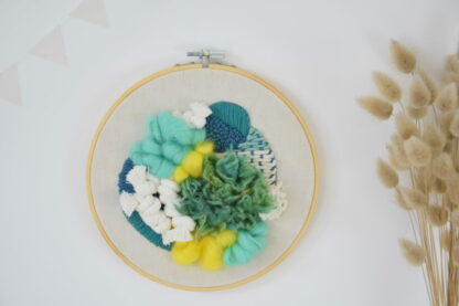 Tableau textile "Emeraude & Jaune" – Image 2