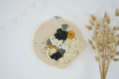 Tableau textile décoratif "Kaki & Moutarde" – Image 2