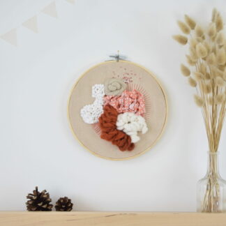 Tableau textile "Brique & Beige"