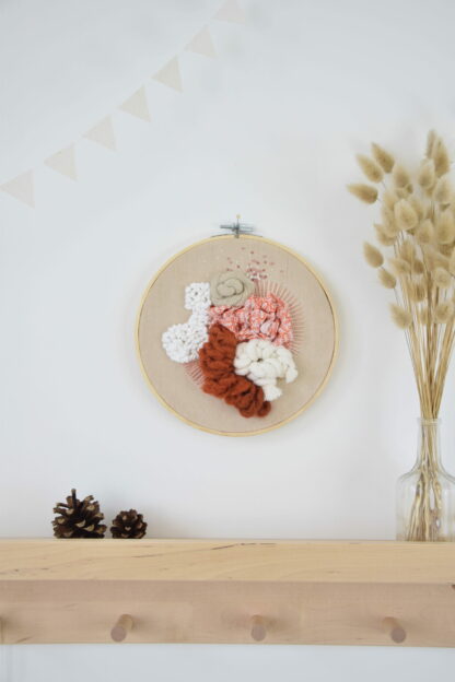 Tableau textile "Brique & Beige"