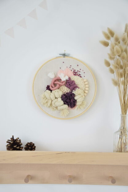 Tableau textile "Rose & Aubergine" – Image 2