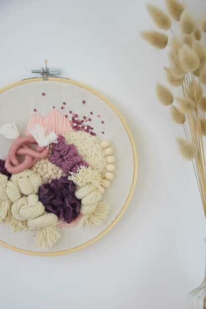Tableau textile "Rose & Aubergine"