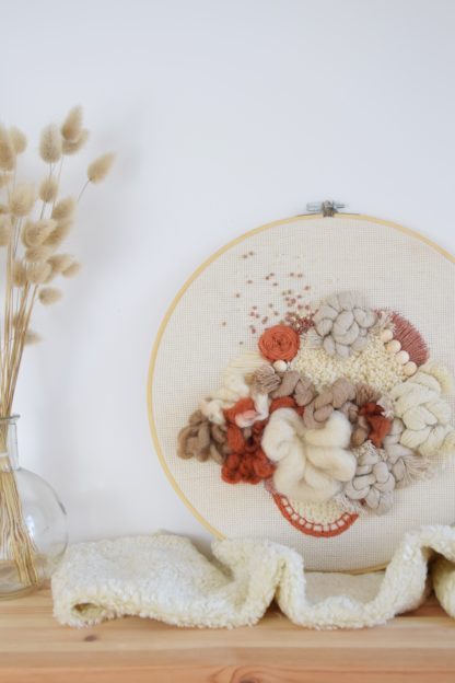 Tableau textile décoratif "Brique & Sable"