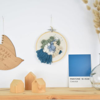 Tableau textile Bleu & Vert
