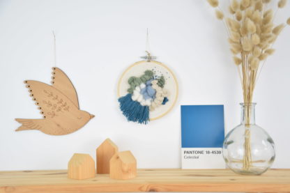 Tableau textile Bleu & Vert
