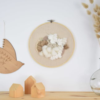 Tableau textile décoratif "Beige & Blanc"