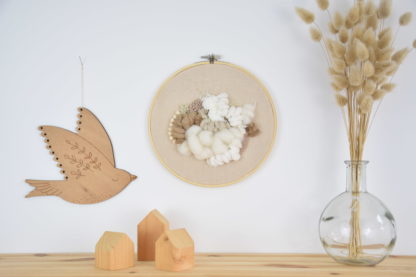 Tableau textile décoratif "Beige & Blanc"