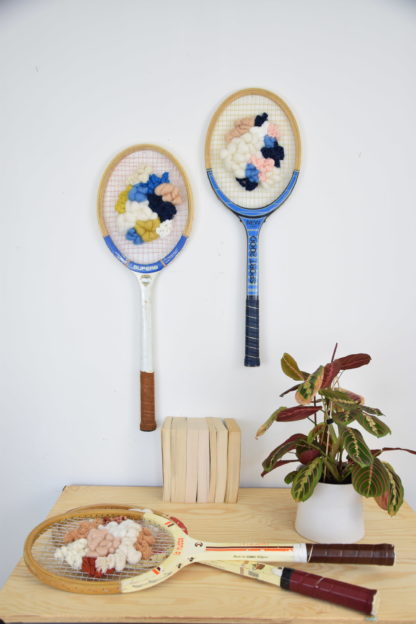 Raquette tissée - Bleu & rose – Image 2