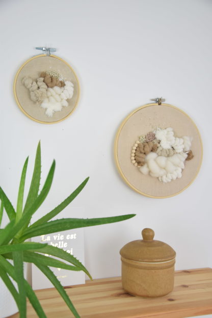 Tableau textile Beige et Blanc – Image 3