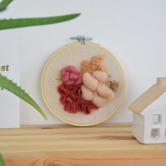 Tableau textile Beige et Rouge