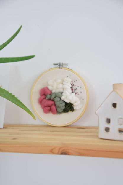 Tableau textile Vert et Rose