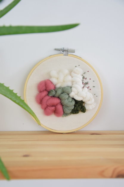 Tableau textile Vert et Rose – Image 3