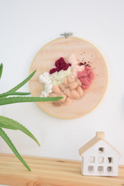 Tableau textile Pèche et Bordeaux – Image 3