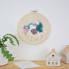 Tableau textile Emeraude et Lilas