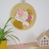 Tableau textile Moutarde et Rose – Image 2