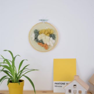 Tableau textile Vert et Jaune