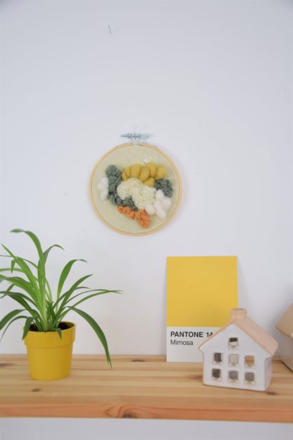 Tableau textile Vert et Jaune