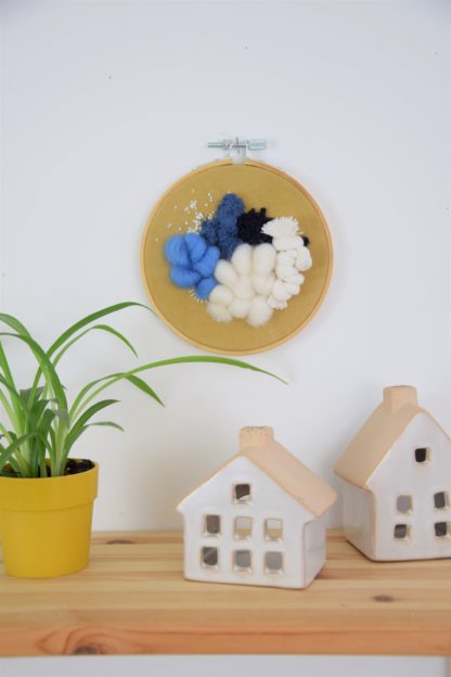 Tableau textile Moutarde et Bleu – Image 2