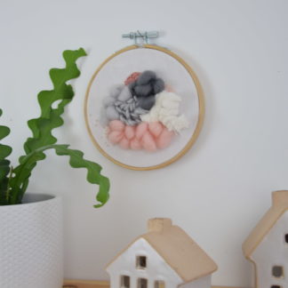 Tableau textile Rose et Gris