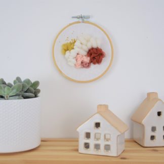 Tableau textile Blanc et couleurs chaudes