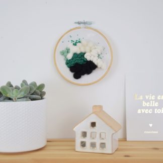 Tableau textile Vert et Noir