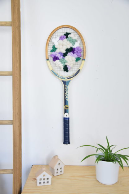 Raquette tissée - Vert & Mauve – Image 2