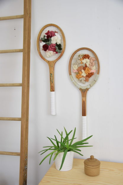 Raquette tissée - Kaki & Rouge – Image 4