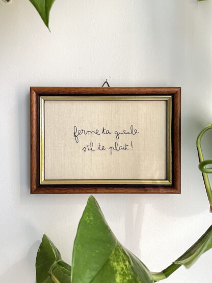 Broderie "ferme ta gueule, s'il te plaît"