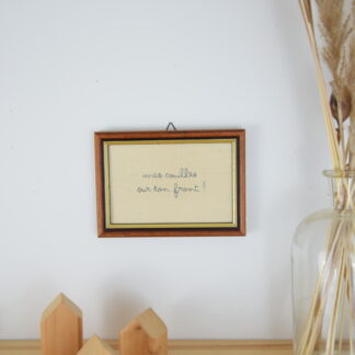 Broderie "mes couilles sur ton front"