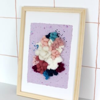 Tableau textile brodé sur papier #10 - Grand format