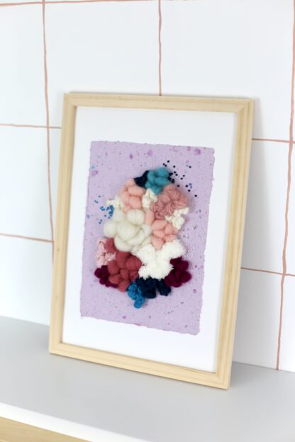 Tableau textile brodé sur papier #10 - Grand format