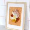 Tableau textile brodé sur papier #9 - Grand format