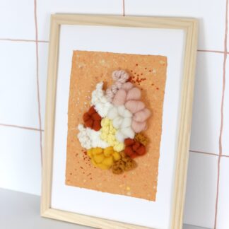 Tableau textile brodé sur papier #9 - Grand format