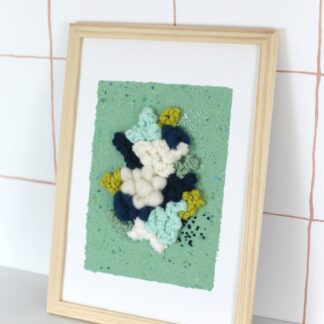 Tableau textile brodé sur papier #8 - Grand format