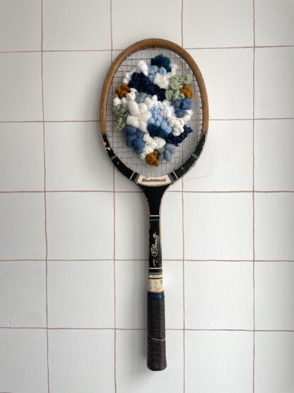 Raquette tissée - Bleu, vert et moutarde – Image 2
