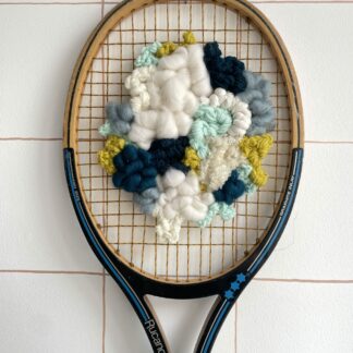 Raquette tissée - Bleu, blanc & jaune