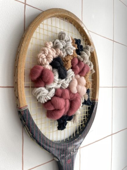 Raquette tissée - Anthracite & vieux rose – Image 3