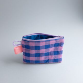 TIPOCHETTE MINI - Porte monnaie vichy bleu & rose