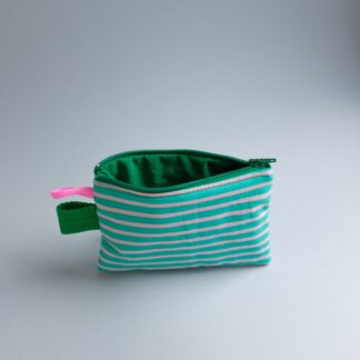 TIPOCHETTE MINI - Porte monnaie rayé vert & rose