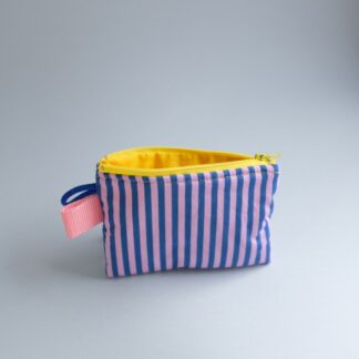 TIPOCHETTE MINI - Porte monnaie rayures rose/bleu & jaune
