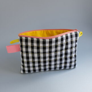 TIPOCHETTE - Pochette zippée matelassée vichy & jaune
