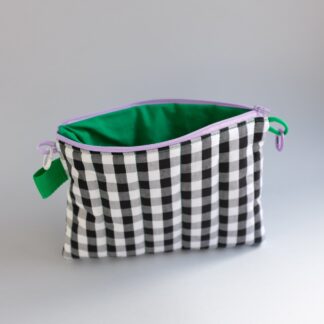TIPOCHETTE - Pochette zippée matelassée vichy & vert