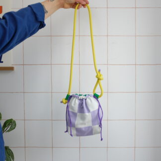 POTISAC - Petit sac Damier Lilas & Blanc