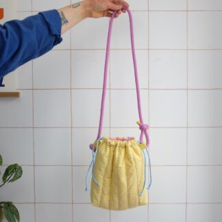 GROSAC - Sac à rayures jaune et rose
